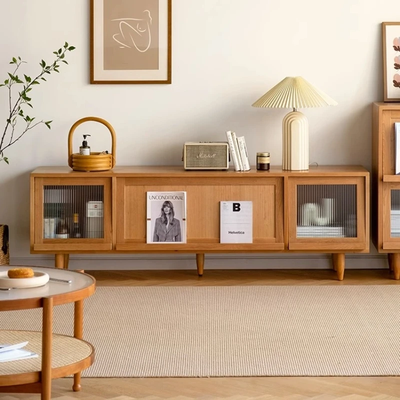 1.8韶华电视柜樱桃木原木藤编家具小户型现代客厅电视柜日式