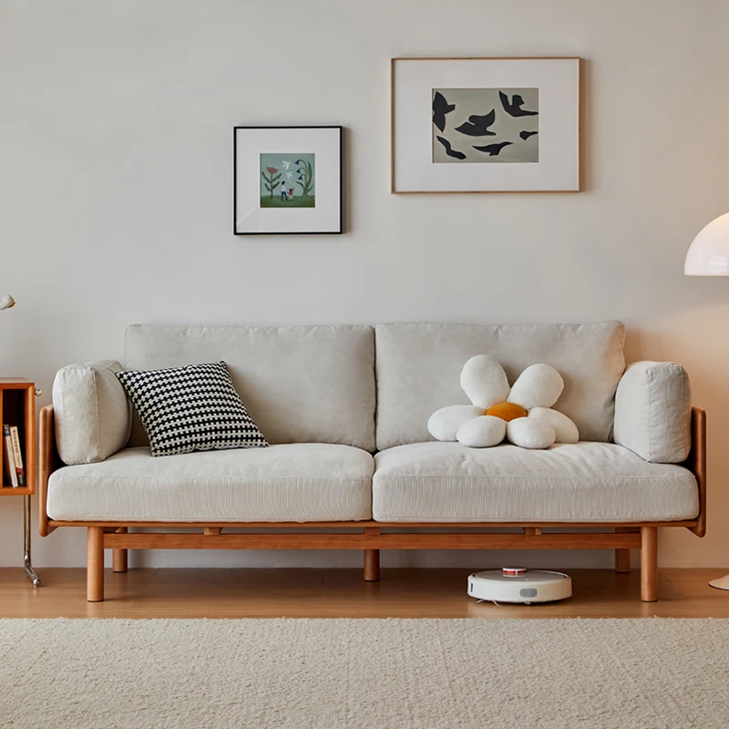 低价】南山沙发北欧实木沙发布艺客厅小户型单人三人冬夏皮艺沙发