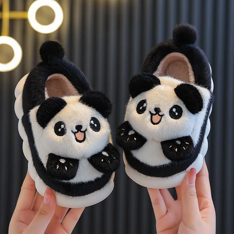 儿童棉拖鞋室内家居宝宝毛拖鞋冬季棉鞋男童女宝小童可爱包跟