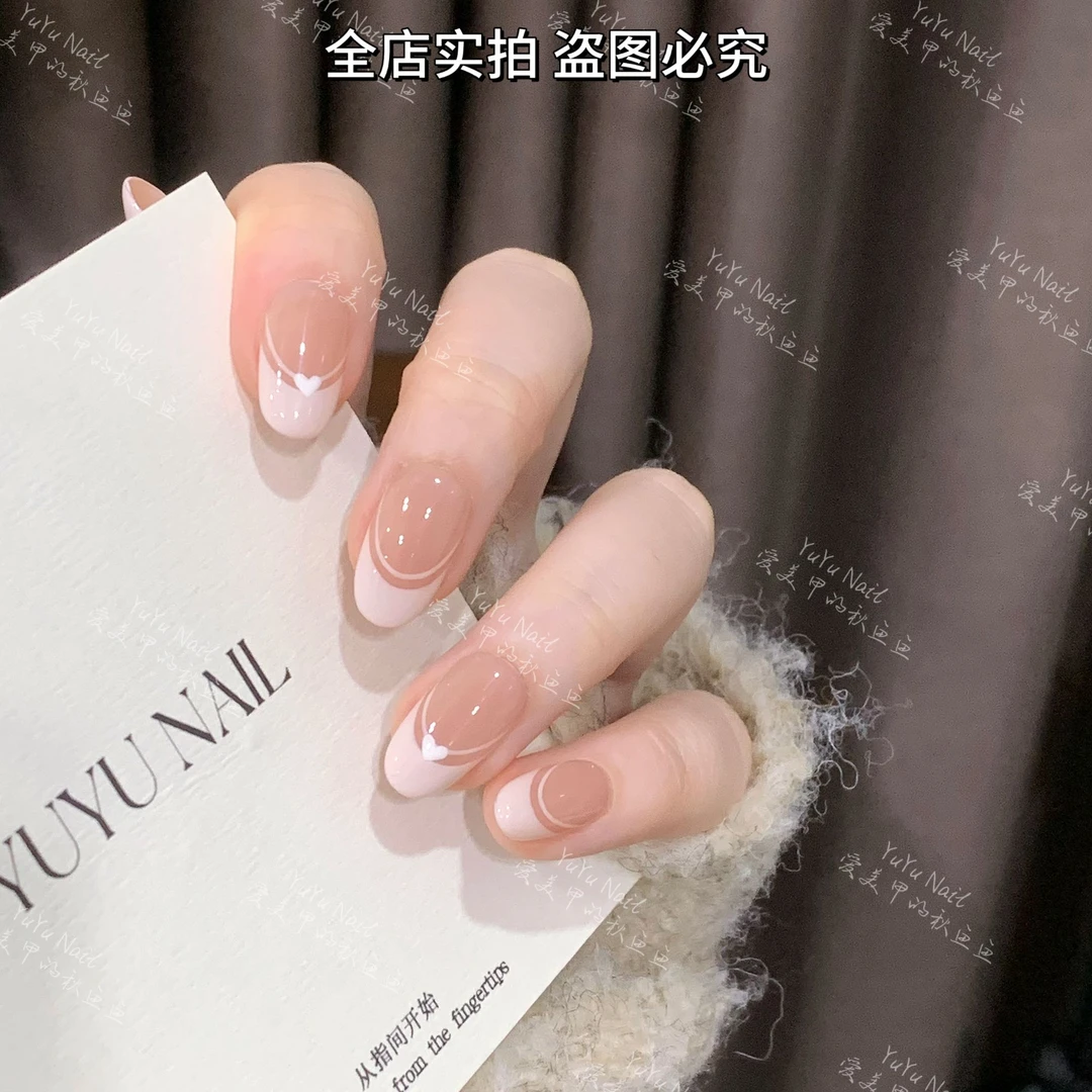 YUYU -【爱神丘比特】 -法式裸肤色系列-小众设计师手工穿戴甲