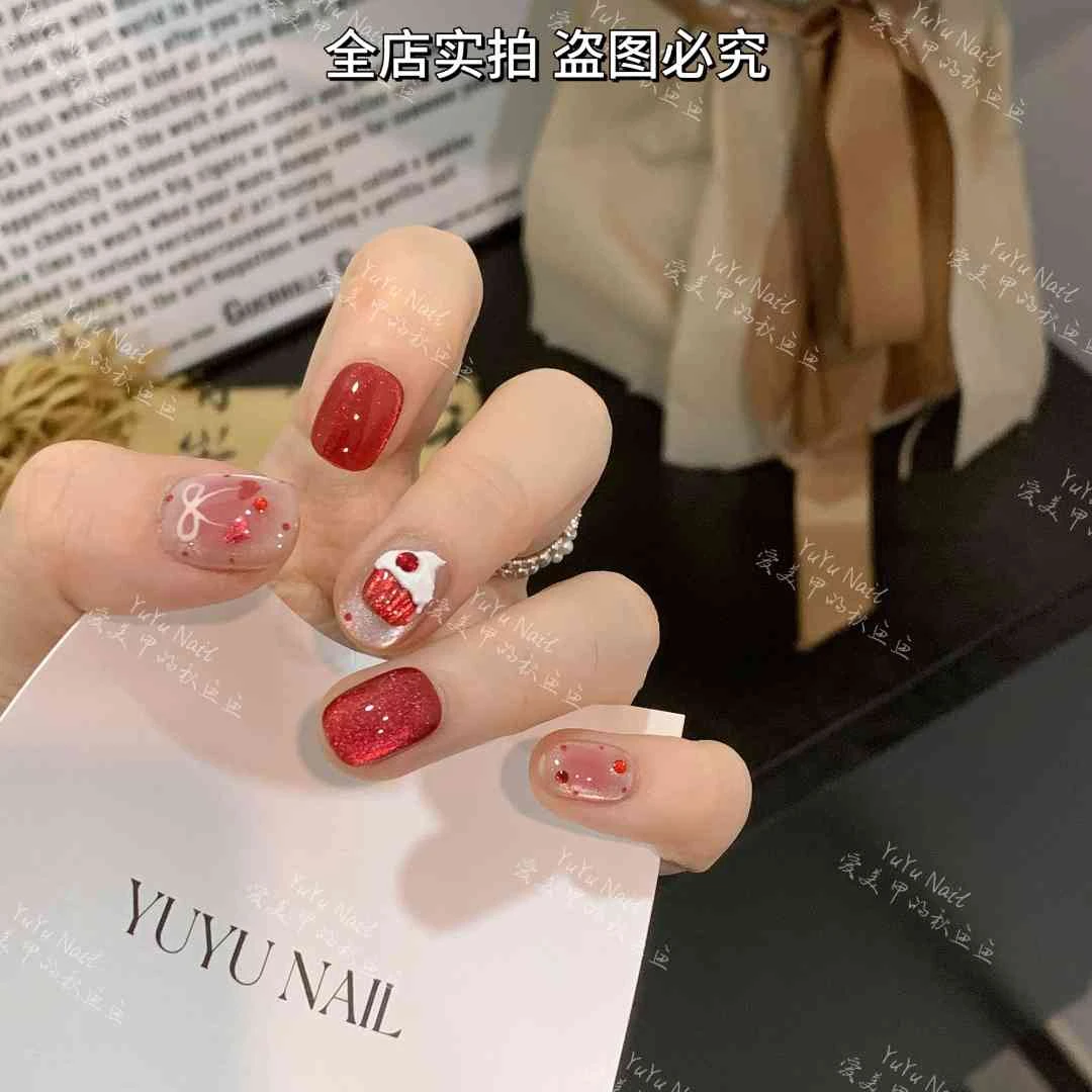YUYU -【香香软软小蛋糕】 -浮雕猫眼系列-小众设计师手工穿戴甲