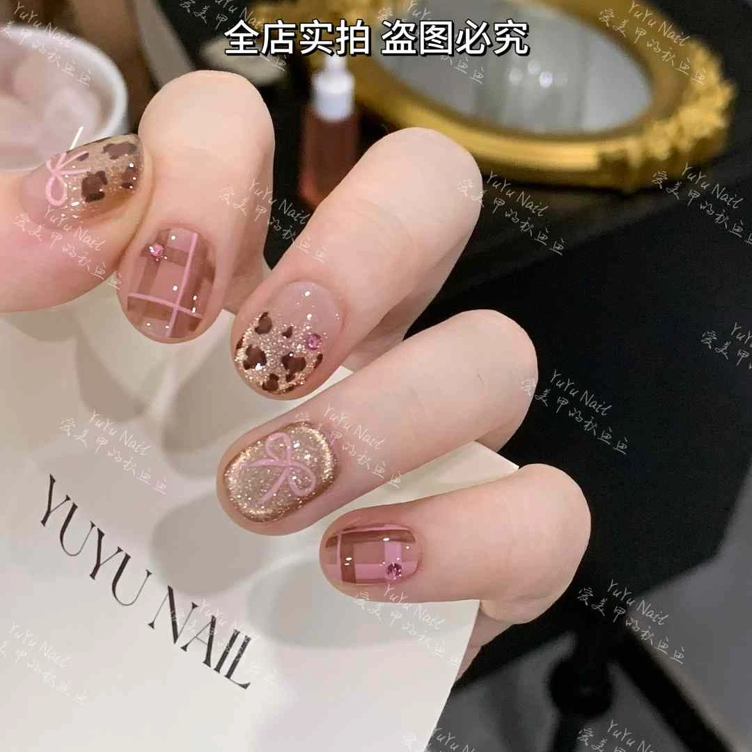 YUYU -【芭比空间】 -法式豹纹芭比猫眼-小众设计师手工穿戴甲