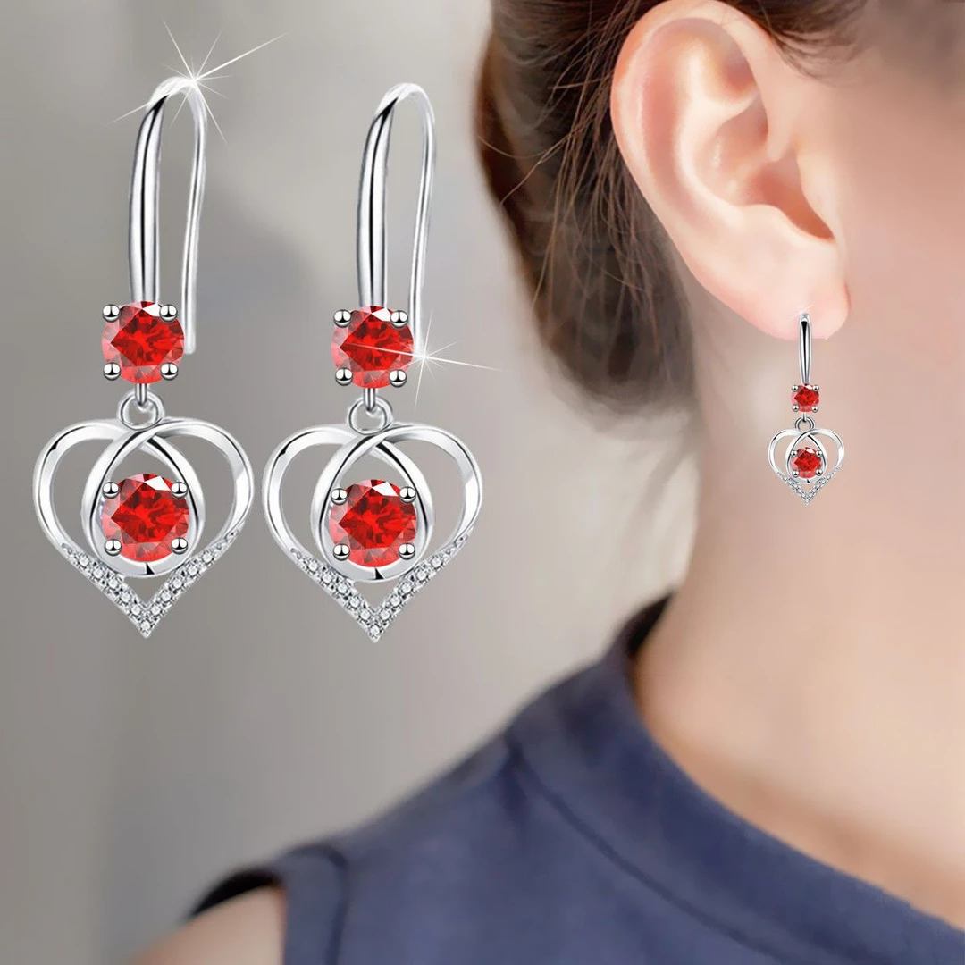 合金耳饰 新款耳环女士气质网红爱心闪耳钩高级感潮耳坠耳饰品防