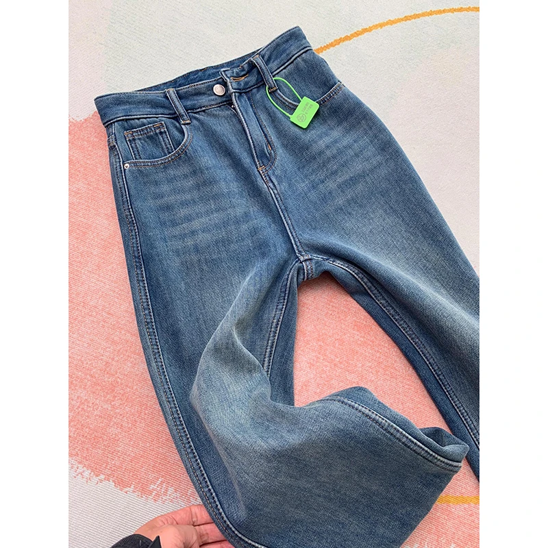 夏季高腰阔腿牛仔裤女2025春秋新款显瘦百搭垂感复古拖地直筒裤子