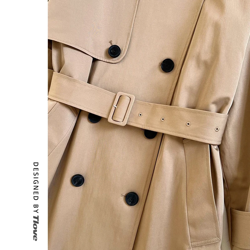 z477+tlove春秋款气质款双排扣风衣