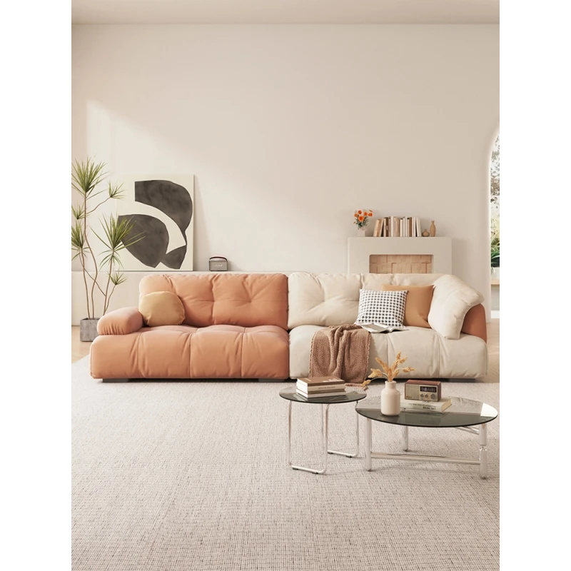 开仓团&乐私家具沙发家用客厅简约现代布艺小户型钢琴键云朵沙发