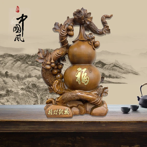 招财纳福葫芦(长37高60)中号办公室摆件家居装饰品电视柜创意摆设