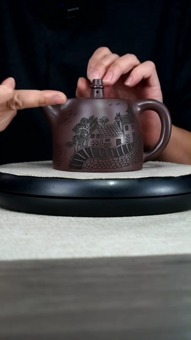 【闪购商品】紫泥茶壶陈腐老紫泥江南水乡大汉铎480CC