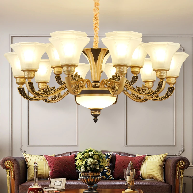 欧式高端上档次别墅高档大厅大气客厅餐厅卧室欧式吊灯复古客厅灯