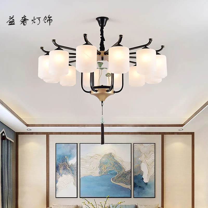 【工厂直销】新中式吊灯客厅灯中国风复式楼别墅大厅餐厅卧室灯具