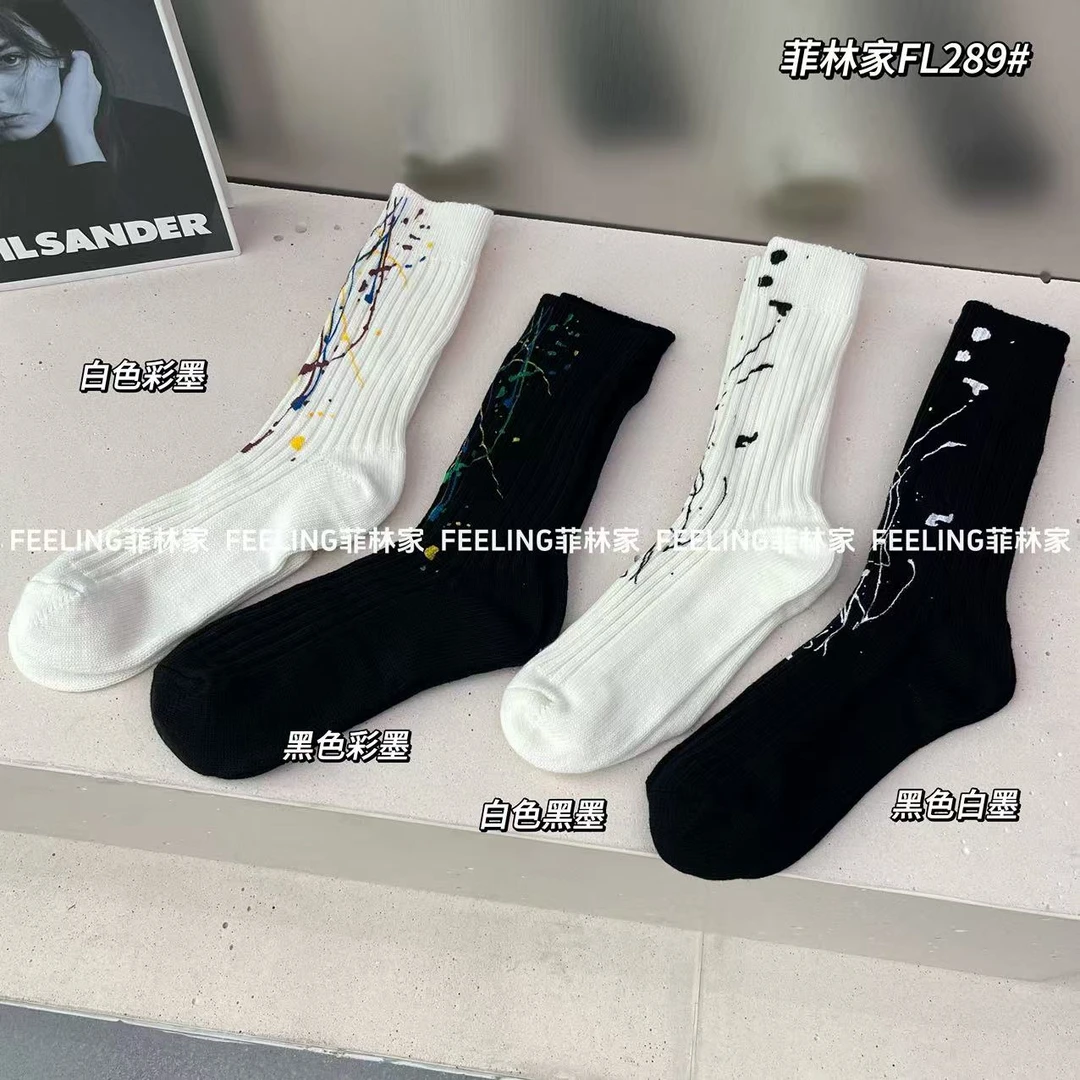 菲林家FL 289小众创意泼墨中筒袜