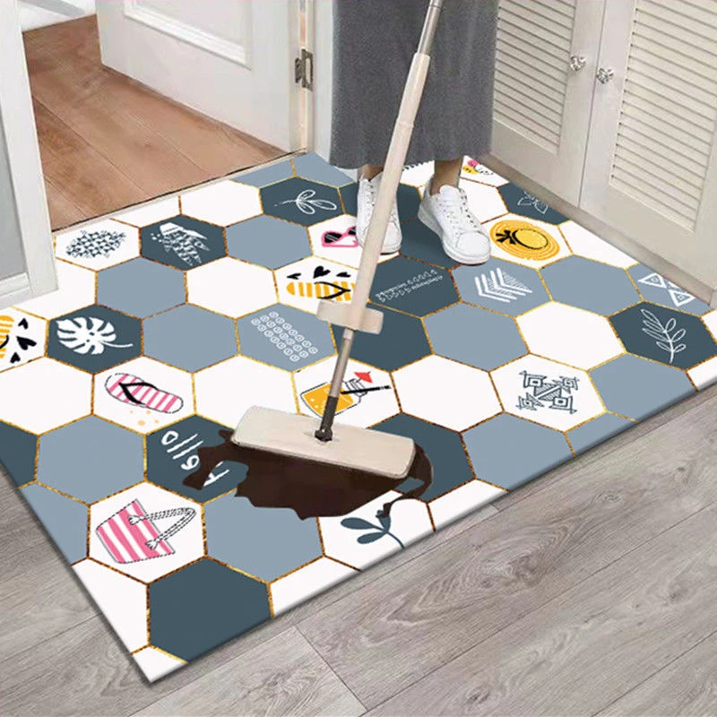 轻奢pvc免洗可擦入户门垫进门地垫浴室卫生间防水防滑脚垫可裁剪