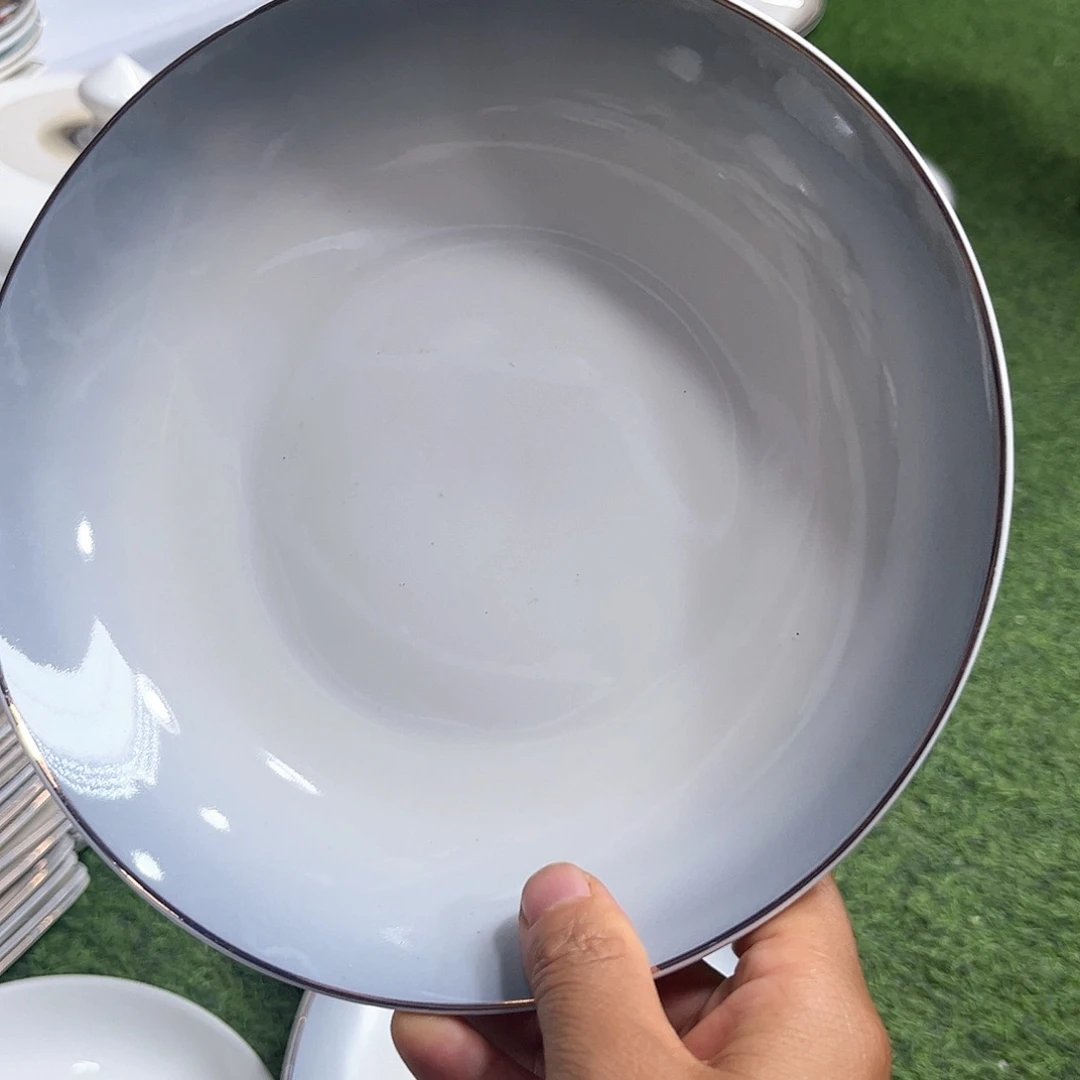 瓷片渐变秒金八寸深盘四个微瑕