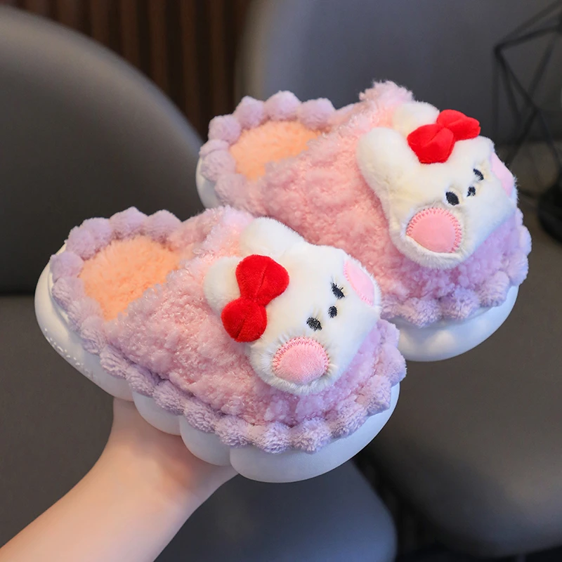 儿童棉拖鞋冬季女童卡通家居防滑保暖毛拖中小童宝宝可爱棉拖男童