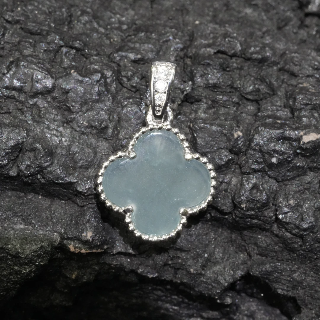 【中国好珍宝】天然A货翡翠冰种幸运草吊坠多样性发货1件（不含链子）