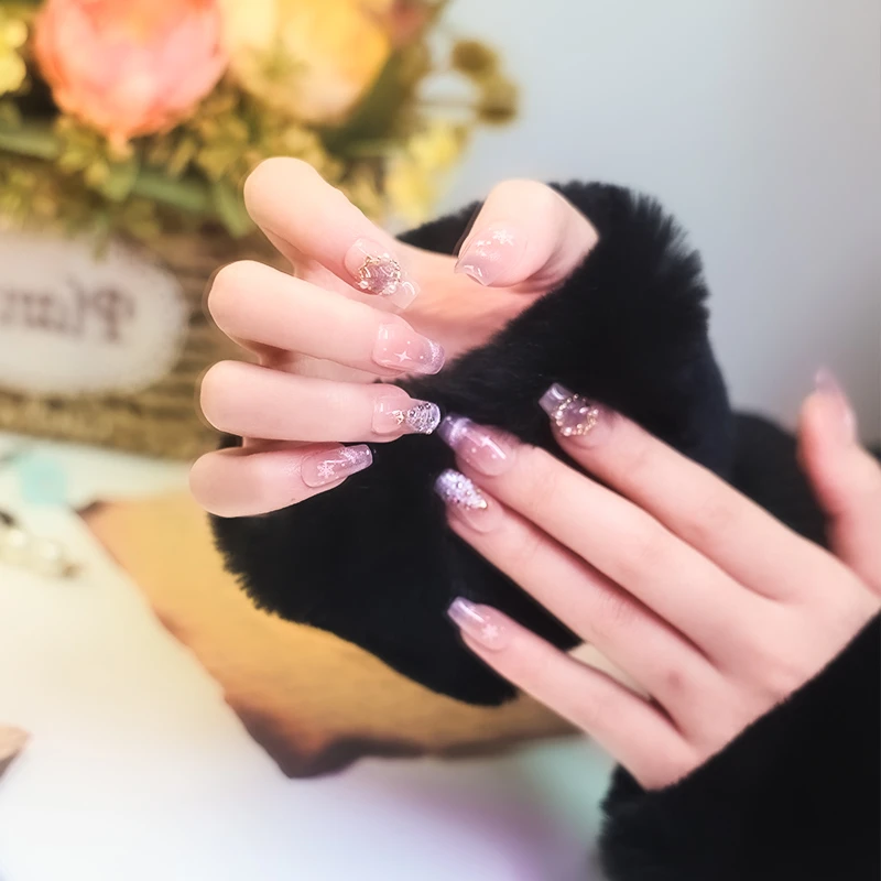 【月落圣诞】纯手工穿戴甲华子钻高级轻奢显白百搭纯欲反复使用