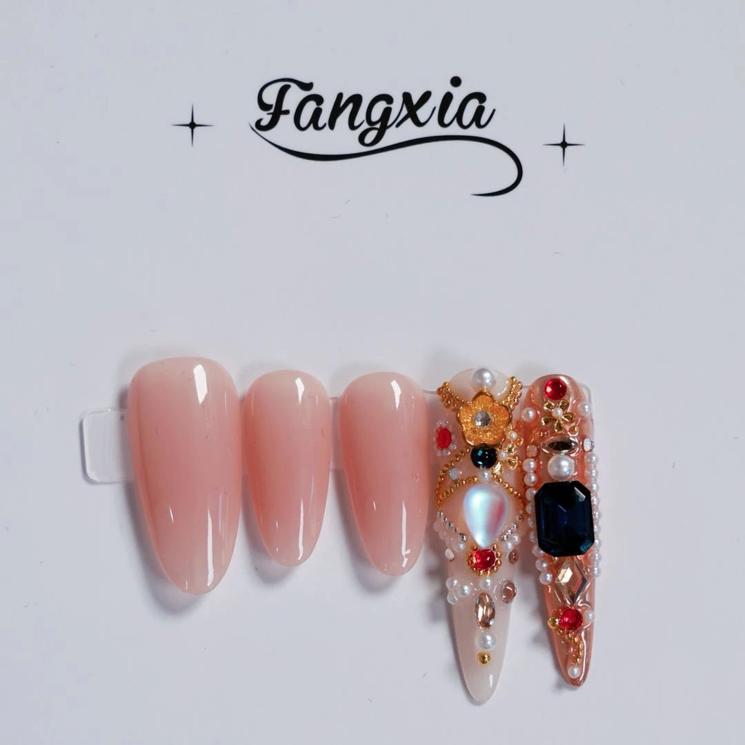 【熹妃回宫-甄嬛护甲】纯手工穿戴甲复古宫廷风古希腊爆闪钻美甲