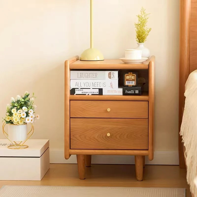 乐美家维密床头柜现代简约小型实木床边小柜子卧室网红床头柜
