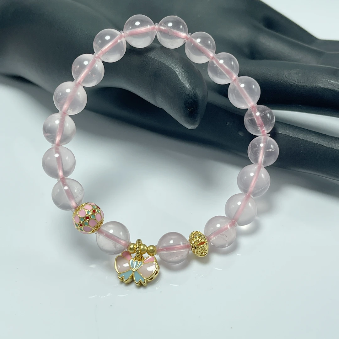 【芙蓉石莫粉+18K金】原创设计轻奢时尚显气质小众高级感最新款手链