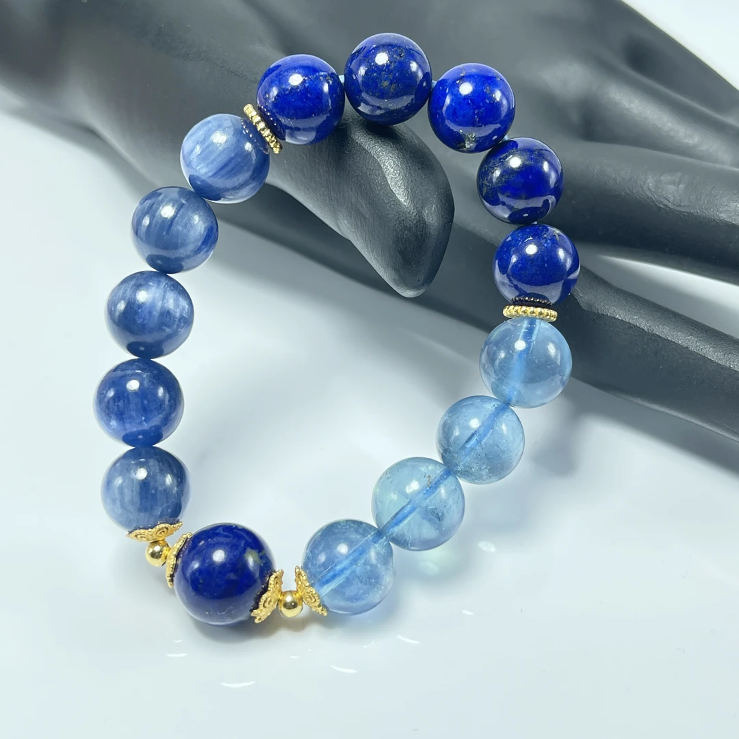 【青金石+蓝晶+925银】 原创设计轻奢时尚小众百搭高级感最新款手链