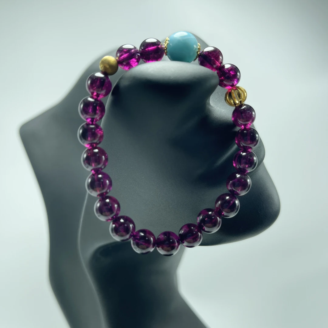 【石榴石+海纹石+18K金】 原创设计轻奢时尚百搭小众高级感最新手链