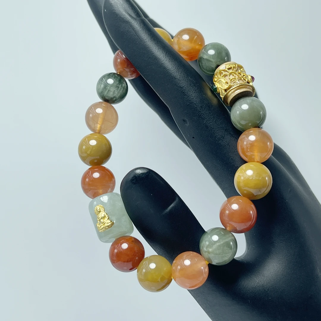 【彩兔毛水晶+和田玉+925银款】 原创设计轻奢时尚高级感最新款手链