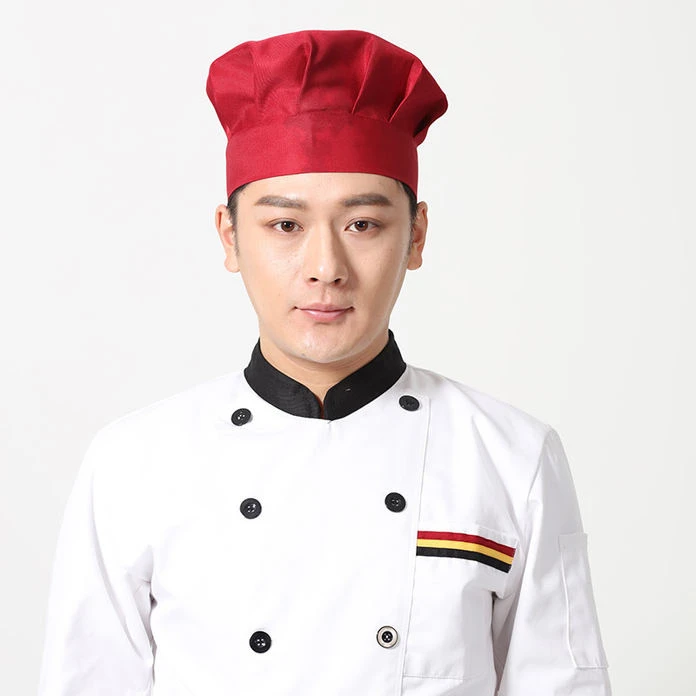 【圣欧】厨师帽酒店厨房厨师工作帽子涤棉白布帽蘑菇帽子