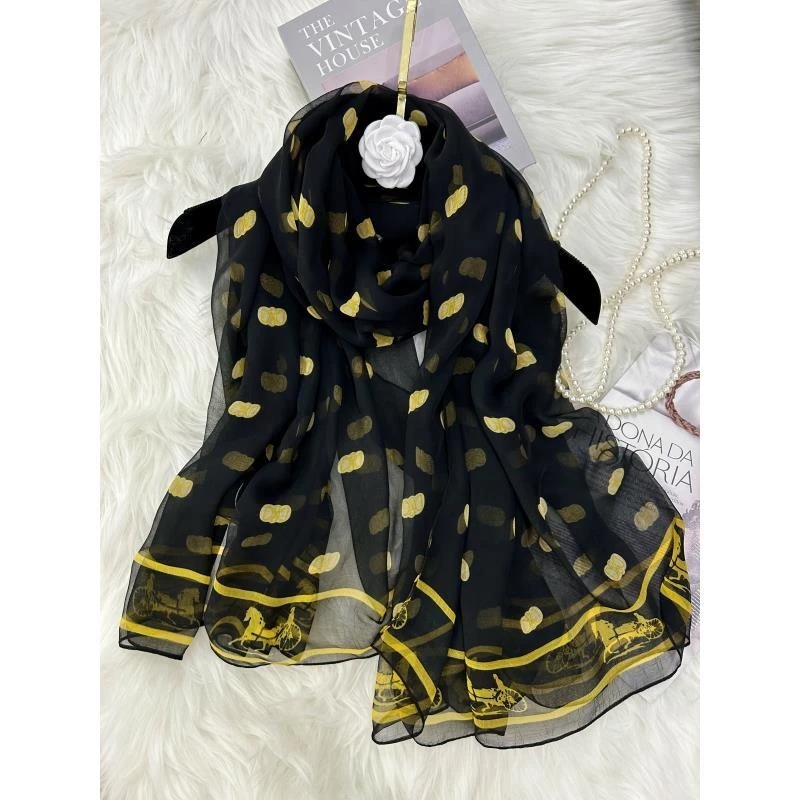 1-209 [金波点]鳄鱼皱130x180丝巾沙滩巾时尚百搭女士秋冬围巾