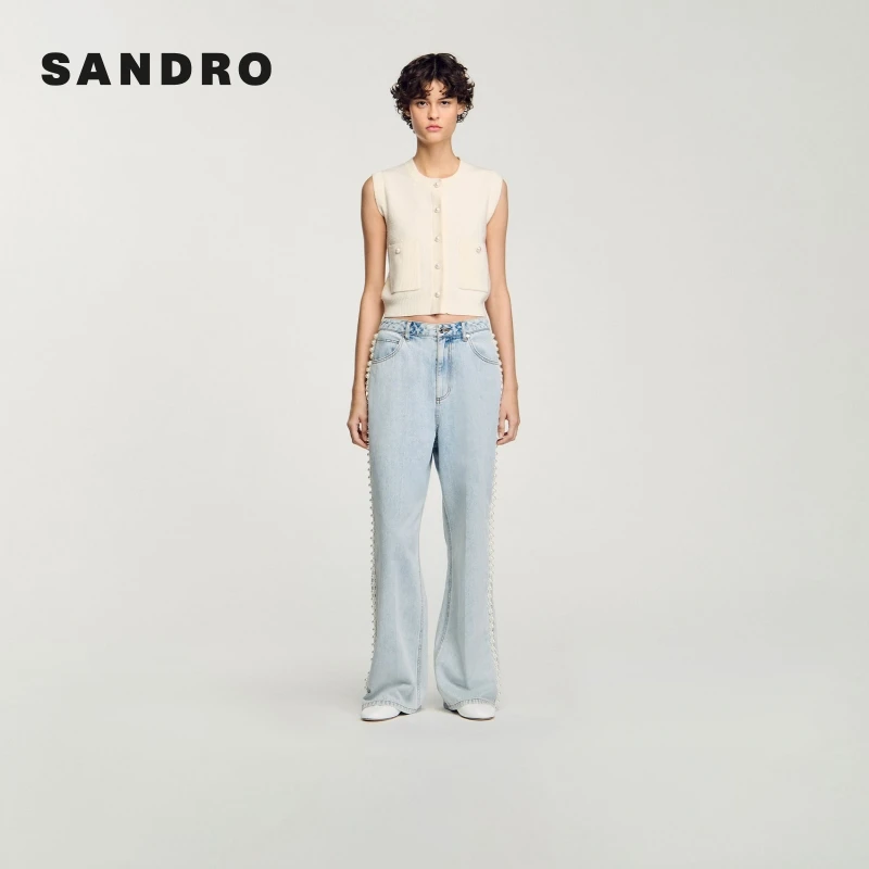 商场同款|SANDRO2025秋冬新款女装温柔绵羊毛针织马甲SFPCA01185