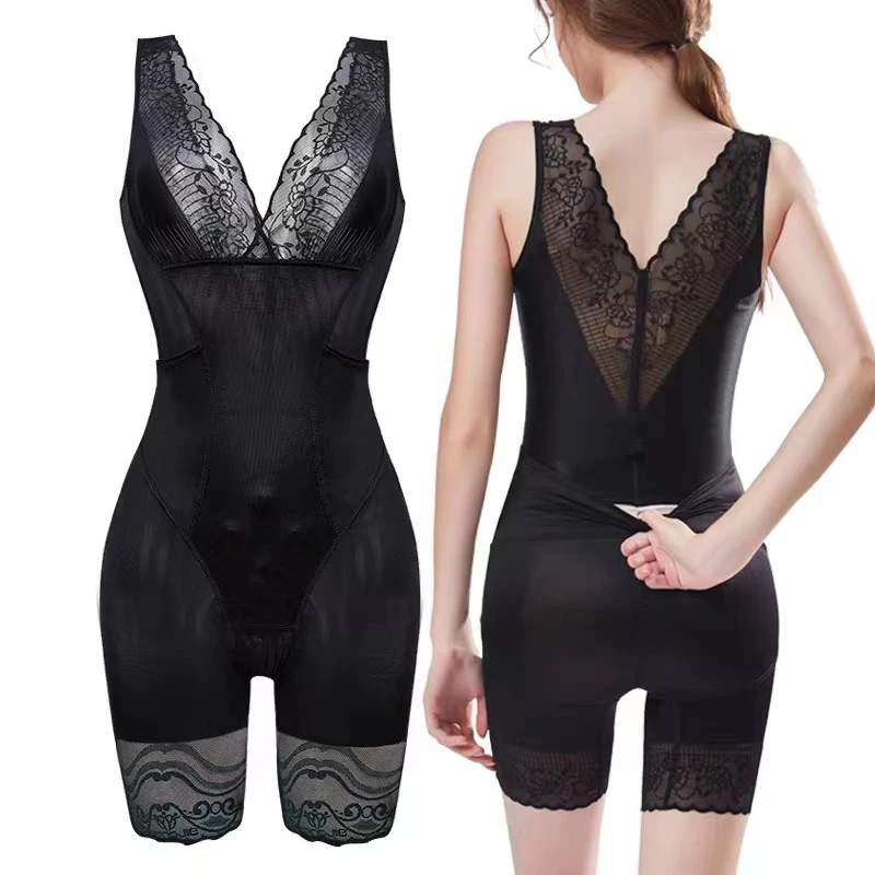 女士大码无痕塑形衣收腹收小肚子连体薄款美体衣收腹裤平角束身衣