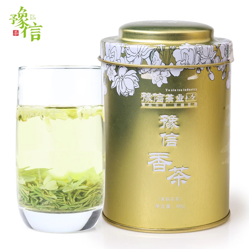 豫信茶业2024香茶 信阳毛尖鲜嫩芽叶特级 茉莉花茶80g/盒罐装送礼