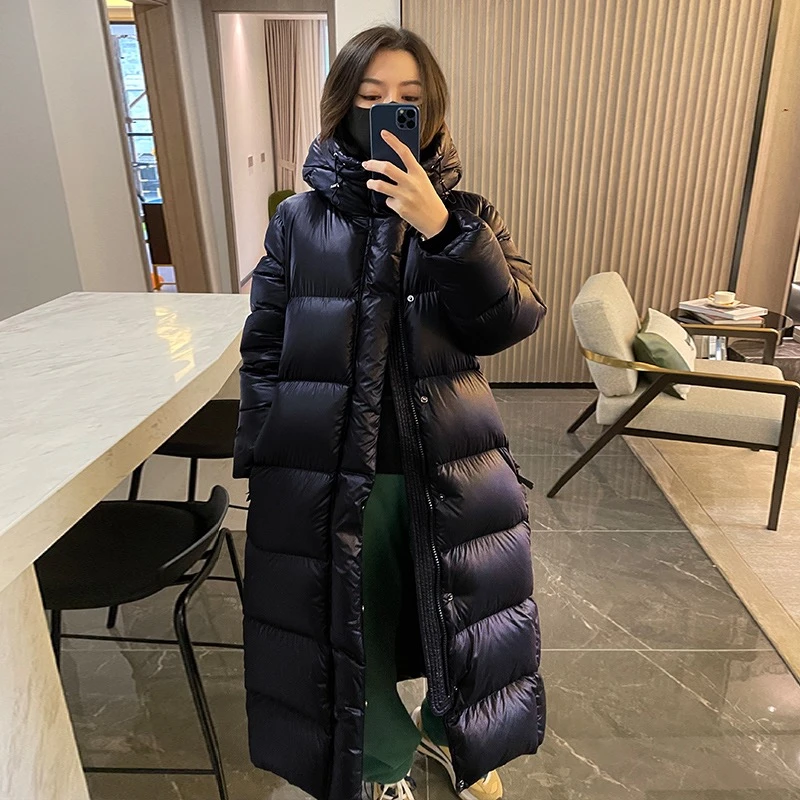 大牌高端鸭绒中长款羽绒服男女2022新款加厚宽松保暖情侣外套长袖