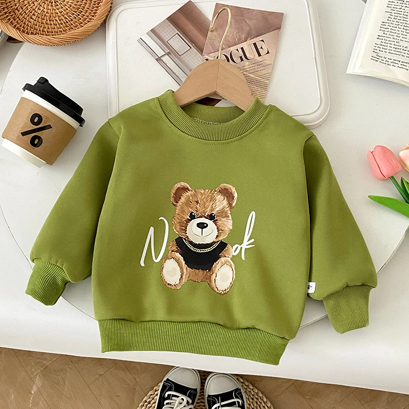 新款儿童卫衣男童女童圆领上衣洋气时尚长袖打底衫衣服宝宝童装