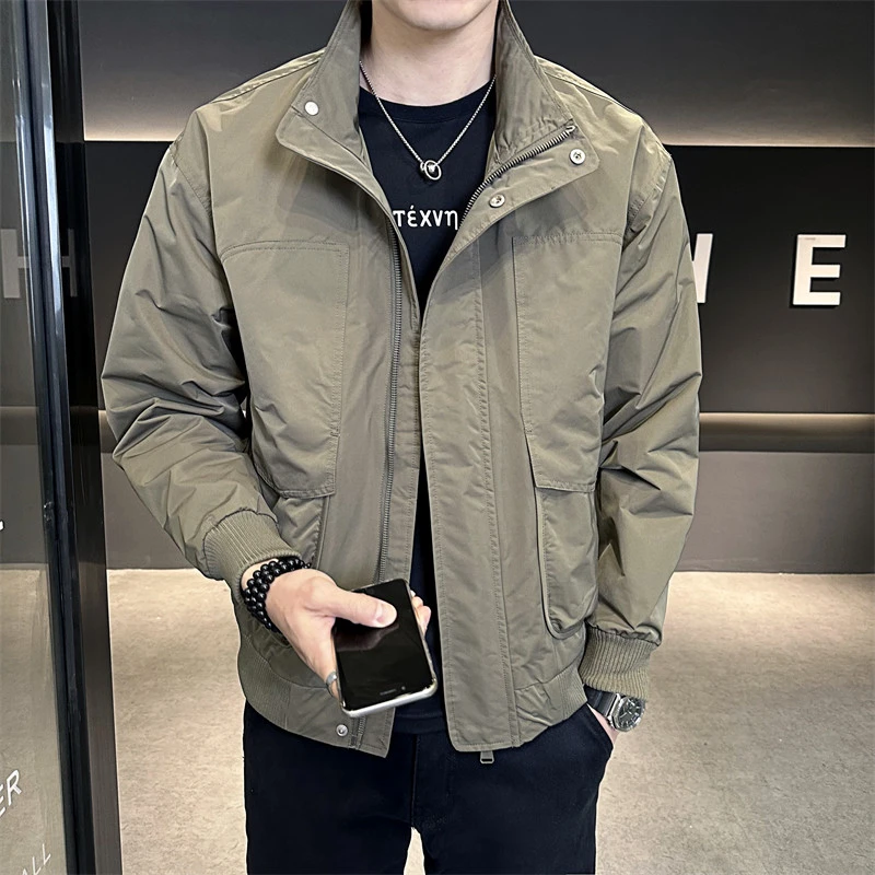 男士外套2025春秋季新款立领帅气工装青年夹克百搭时尚潮流上衣