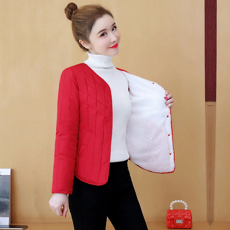 秋冬羽绒棉服女短款内胆2023新款小棉袄加绒加厚妈妈装中老年外套