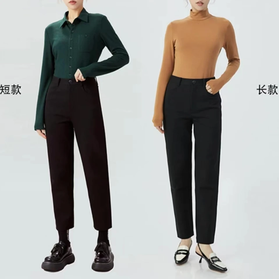 GIRDEAR哥弟新款超能源百搭设计直筒植绒九分裤1192435