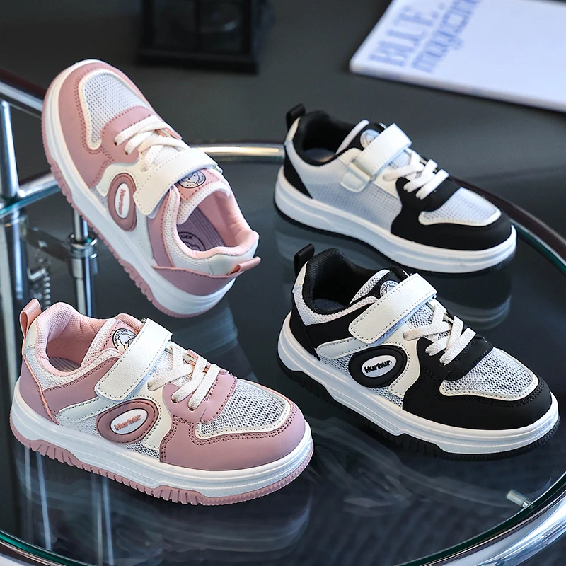 儿童透气板鞋2025春夏新款男童运动鞋女童鞋中大童学生镂空单网鞋