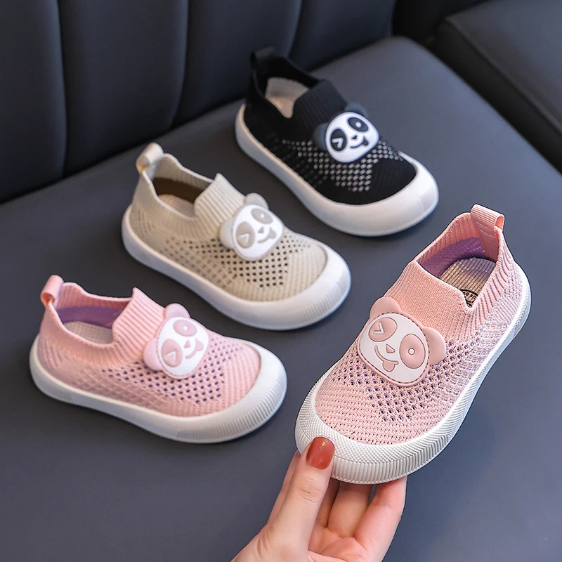 儿童透气网鞋2025春夏新款飞织鞋防滑软底男童女童宝宝鞋一脚蹬休