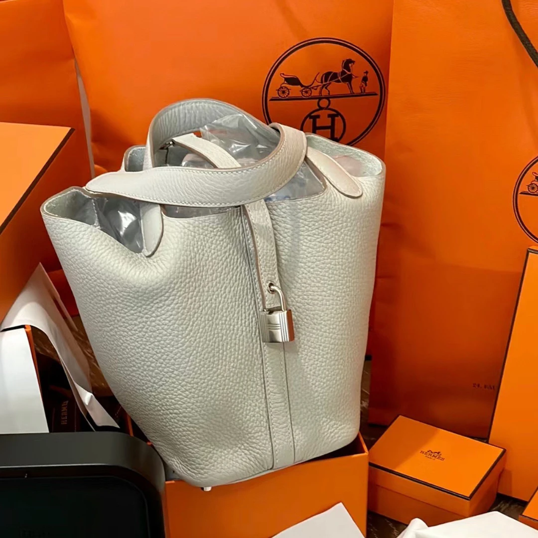 99新 Hermes/爱马仕 冰川白菜篮子18银扣