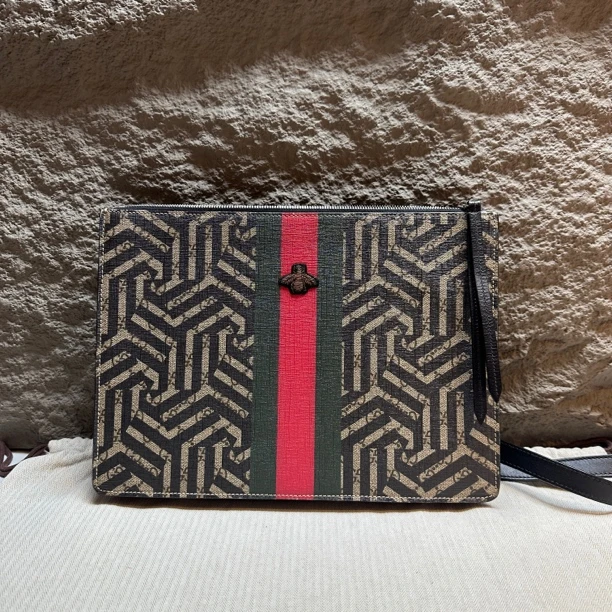 95新 GUCCI/古驰 Gucci蜜蜂手拿包单肩包