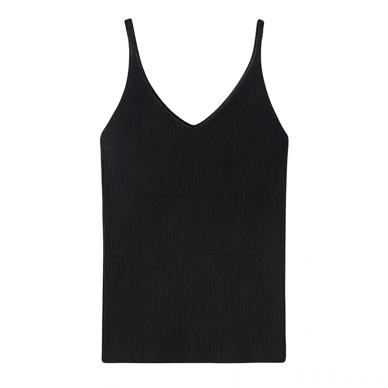 简约时尚百搭V领羊绒吊带