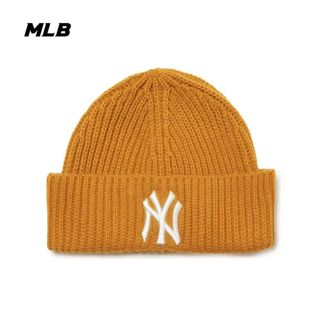 MLB刺绣装饰针织保暖毛线帽男女同款3ABNSB216