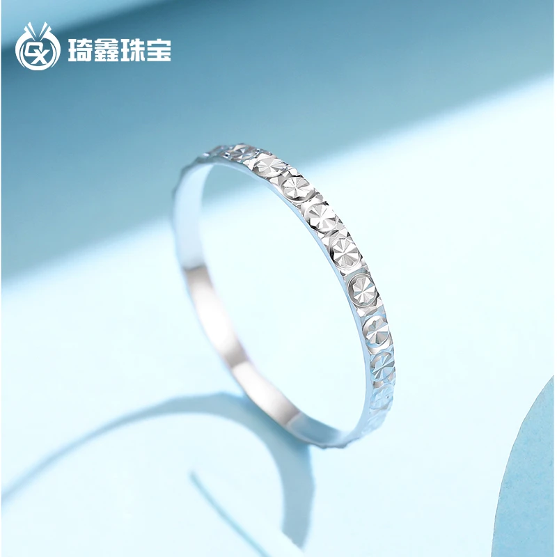 pt950铂金戒指女满天星白金戒指纯金时尚个性小众设计简约气质