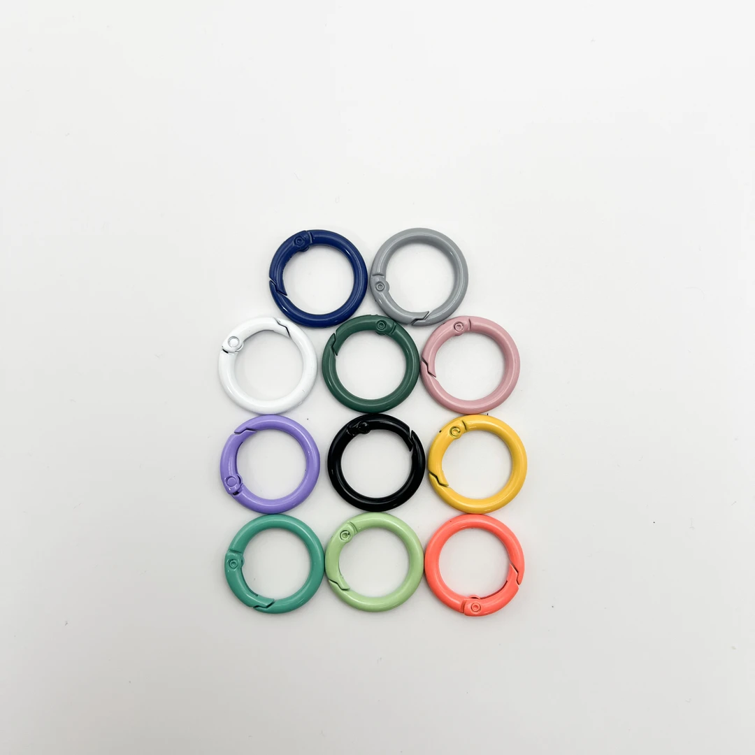 DIY圆扣万能扣金属卡扣钥匙手机挂绳配件锌合金高温烤漆扣