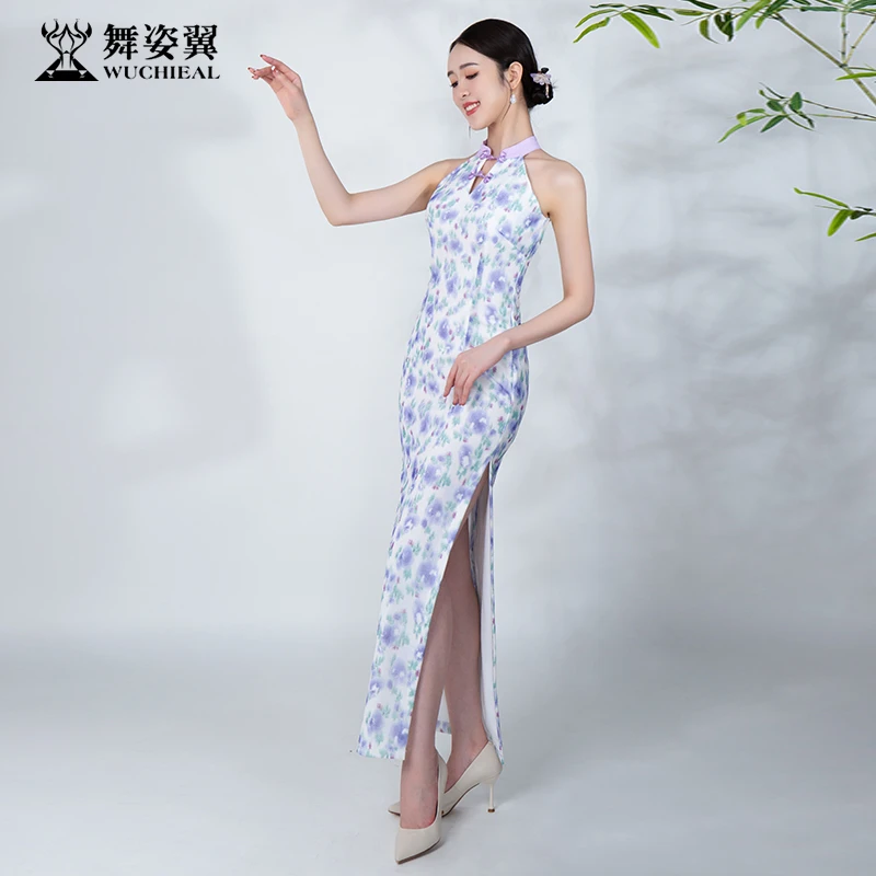 舞姿翼修身显瘦训练走秀名媛气质旗袍领旗袍XT1006夏季日常