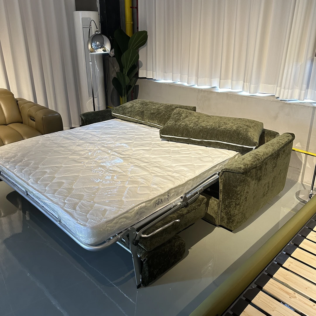 意式极简多功能沙发床魔图雪尼尔面料小户型折叠高端可拆洗高端款