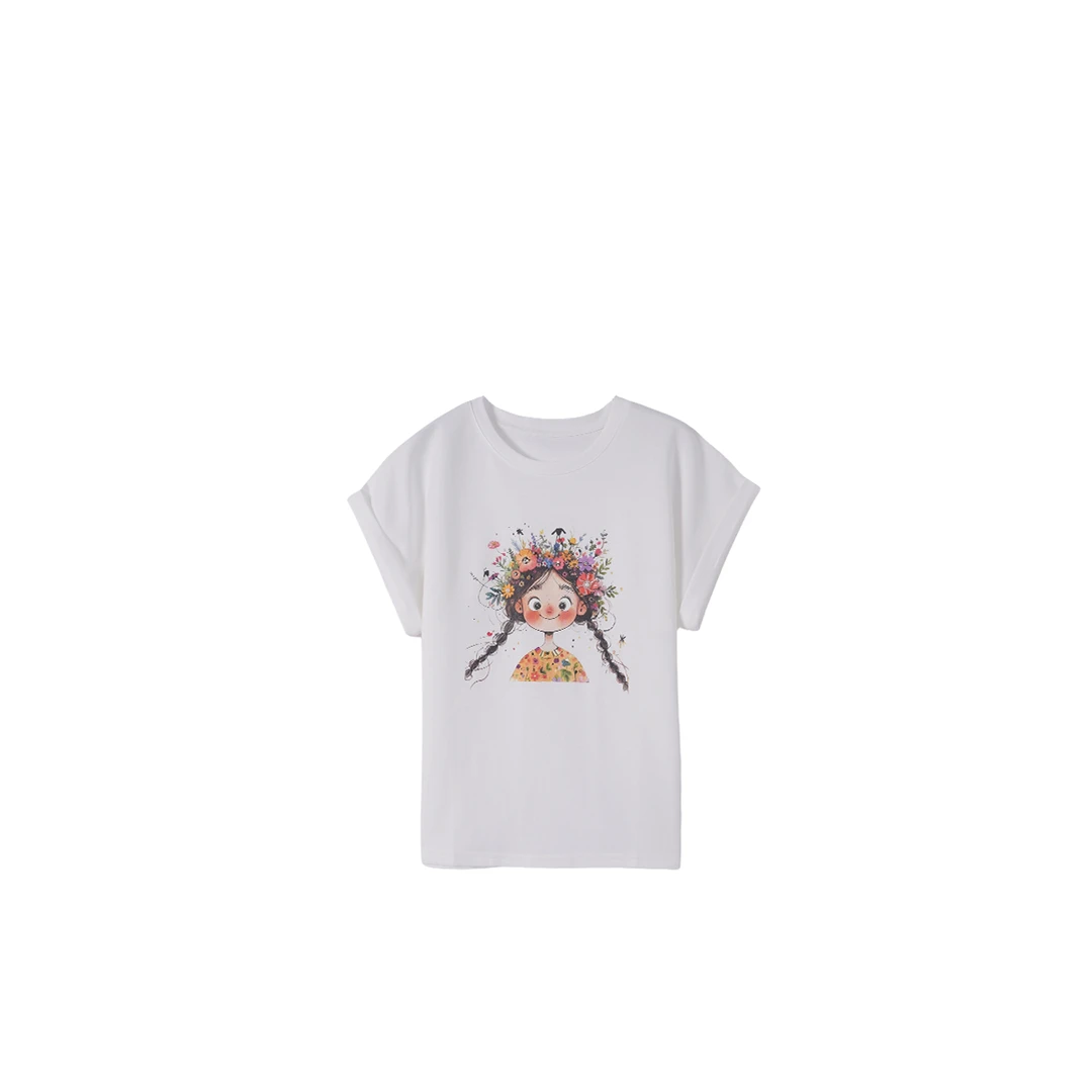 2025新款卡通重工订珠宽松高品质圆领短袖T恤休闲百搭