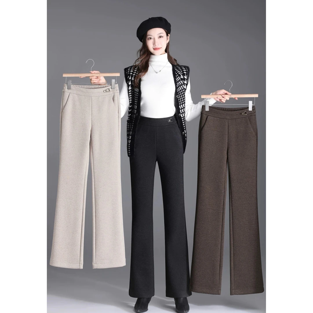 秋冬气质显瘦高腰毛呢喇叭裤 K23887