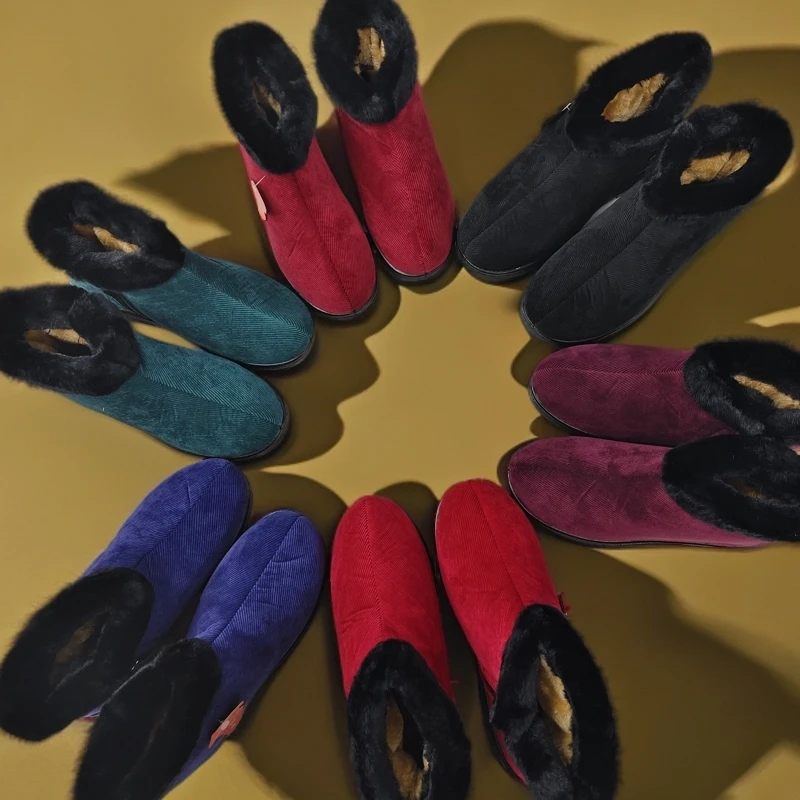 浏普青龙冬季保暖加厚绒棉鞋保暖鞋防滑软底拉链加绒包邮送运费险