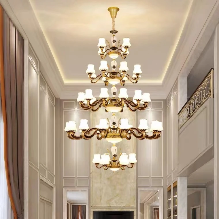 欧式客厅吊灯简约奢华大气家用别墅大厅灯餐厅吊灯客厅灯书房灯饰